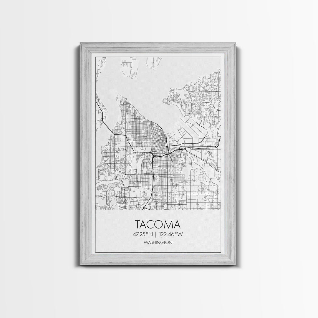 Tacoma Street Map, Washington Map, City Map Print, Modern Wall Art, Wall Art, Canvas Print, Wall Hanging, Housewarming Gift, Travel Art