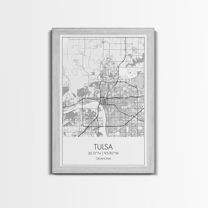 Tulsa Street Map, Oklahoma Map, City Map Print, Modern Wall Art, Wall Art, Canvas Print, Dorm Room Décor, Gift For Husband, Travel Art Print