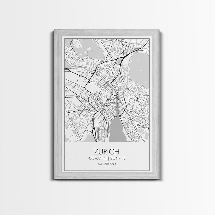 Zurich Street Map, Switzerland Map, Europe City Map Print, Minimalist Art, Wall Art, Canvas Print, Travel Art, Wall Hanging, Honeymoon Gift