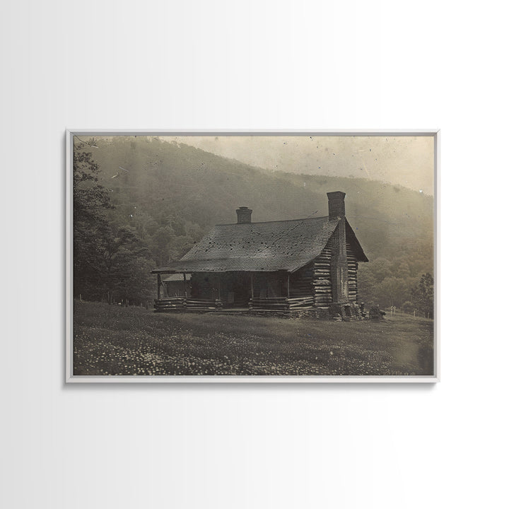 Cabin Wall Art Framed Canvas Print Or Metal Art Print, Pine Forest, Tin Type Photography Style Wall Art, Rustic Farmhouse / Western Decor