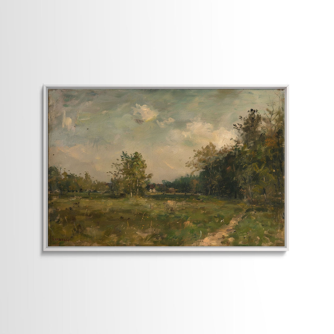 Slightly Scorched Vintage Landscape Painting Print | Framed Wall Art Or Metal Print | Home Decor | 40x60 Art | Huge Art | Living Room Decor