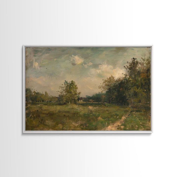 Slightly Scorched Vintage Landscape Painting Print | Framed Wall Art Or Metal Print | Home Decor | 40x60 Art | Huge Art | Living Room Decor