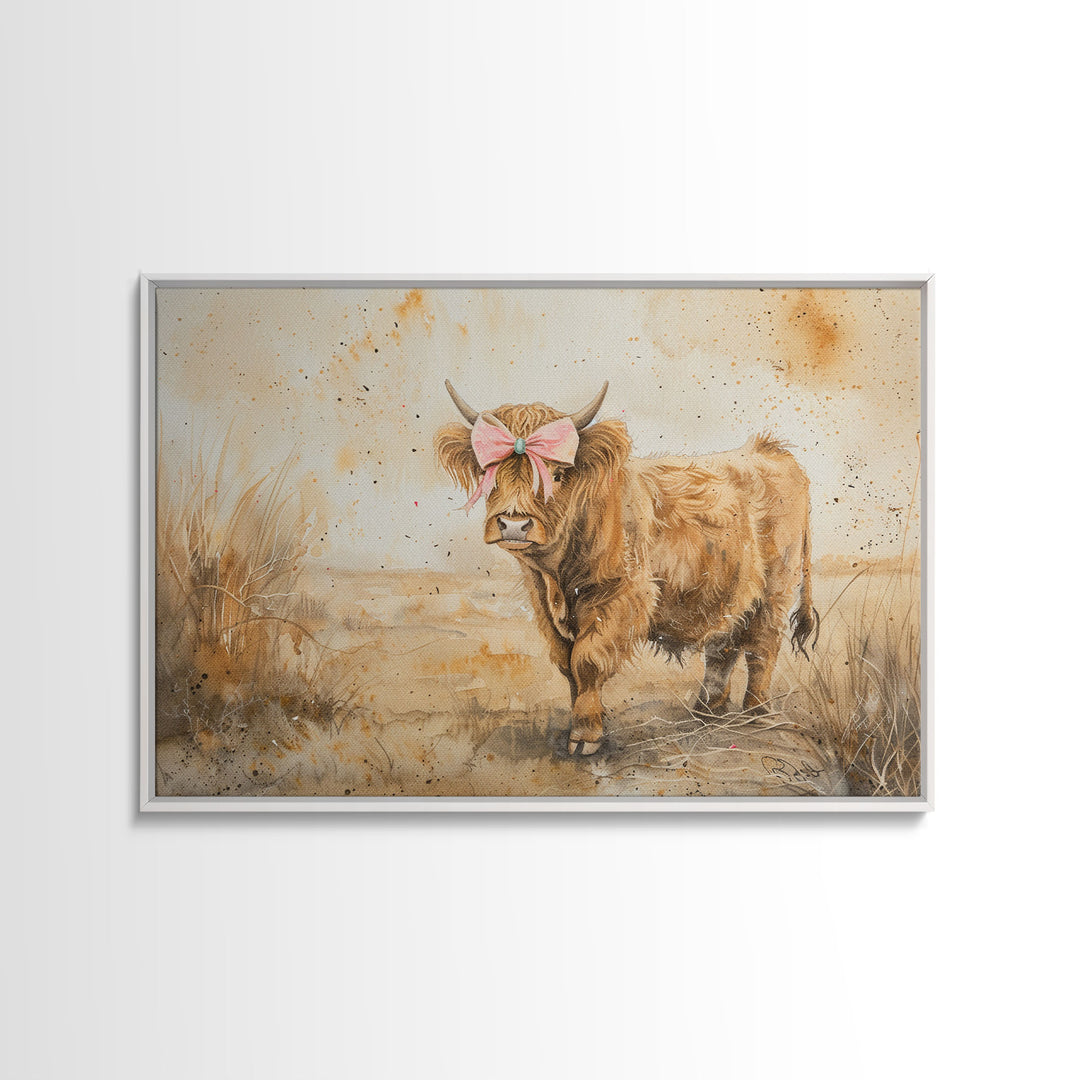 Cow Wall Art, Cow Print, Cow Wallhanging, Farmhouse Decor, Country Western Decor, Cow Lover Gift, Cottage Core Framed Art, Cute Cow