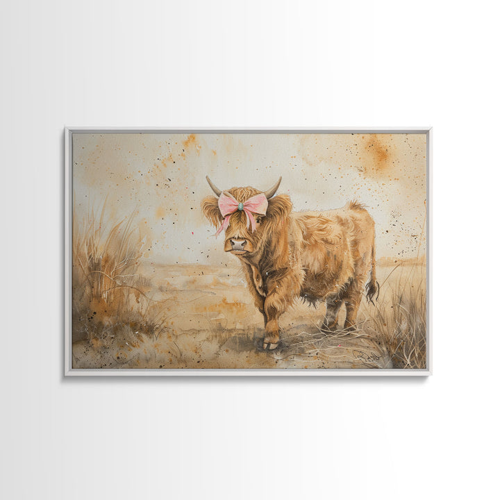 Cow Wall Art, Cow Print, Cow Wallhanging, Farmhouse Decor, Country Western Decor, Cow Lover Gift, Cottage Core Framed Art, Cute Cow