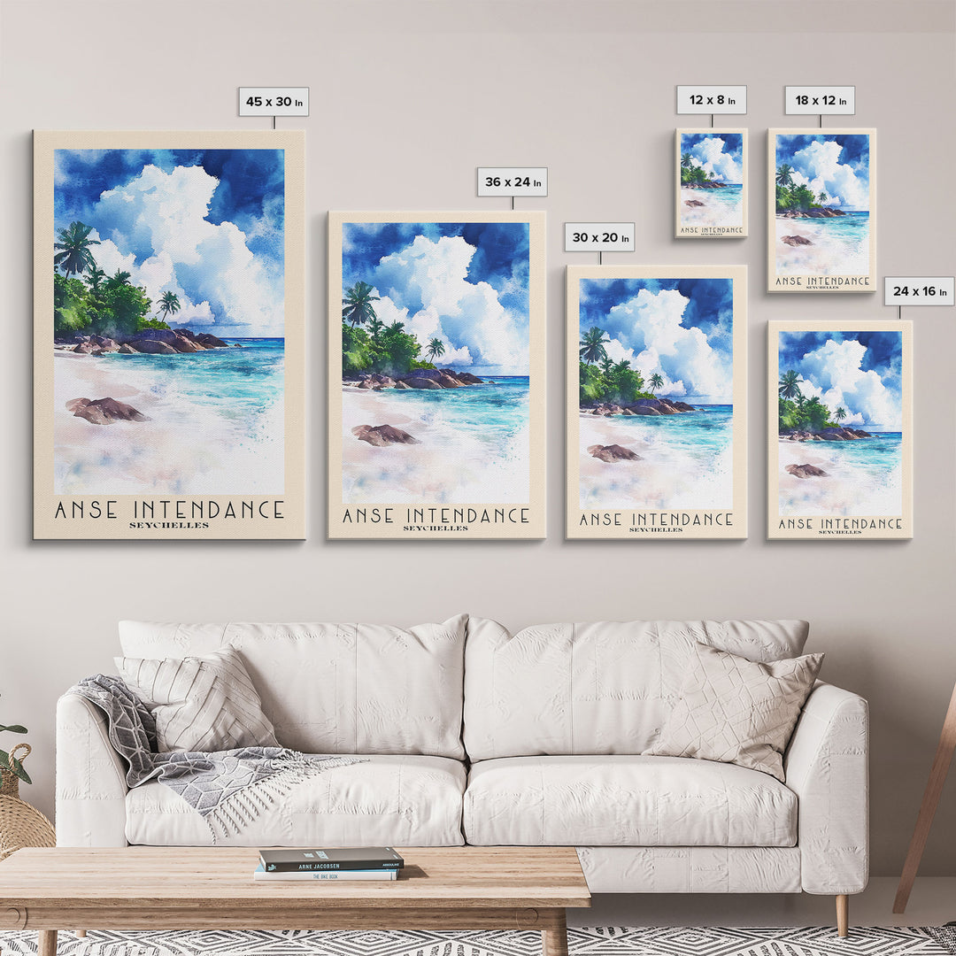 Anse Intendance, Seychelles Watercolor Print, Vacation Gift, Seychelles Wall Art, Vacation Wall Art, Vacatation Memories, Beach Decor, Beach Or Lakehouse Art