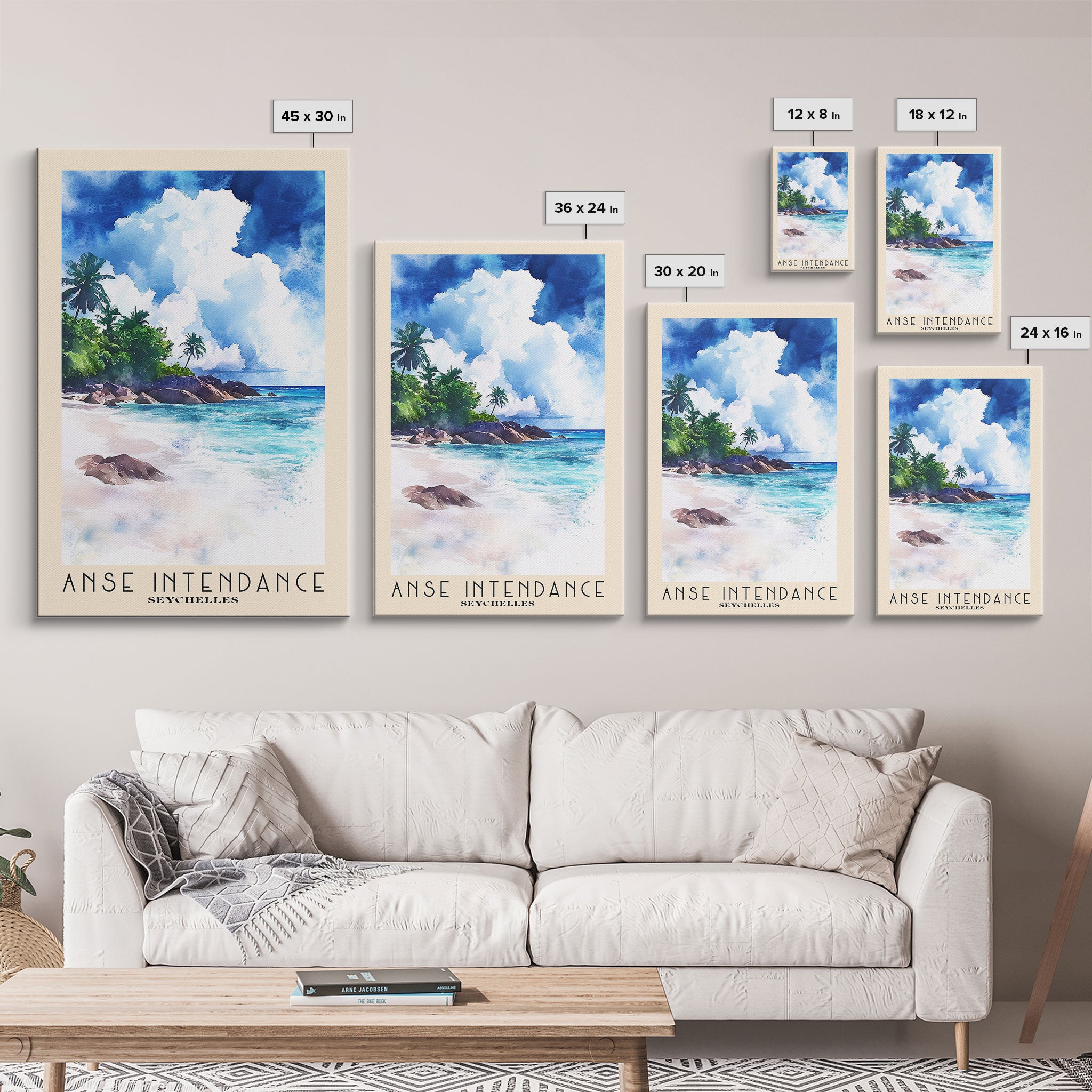 Anse Intendance, Seychelles Watercolor Print, Vacation Gift, Seychelles Wall Art, Vacation Wall Art, Vacatation Memories, Beach Decor, Beach Or Lakehouse Art