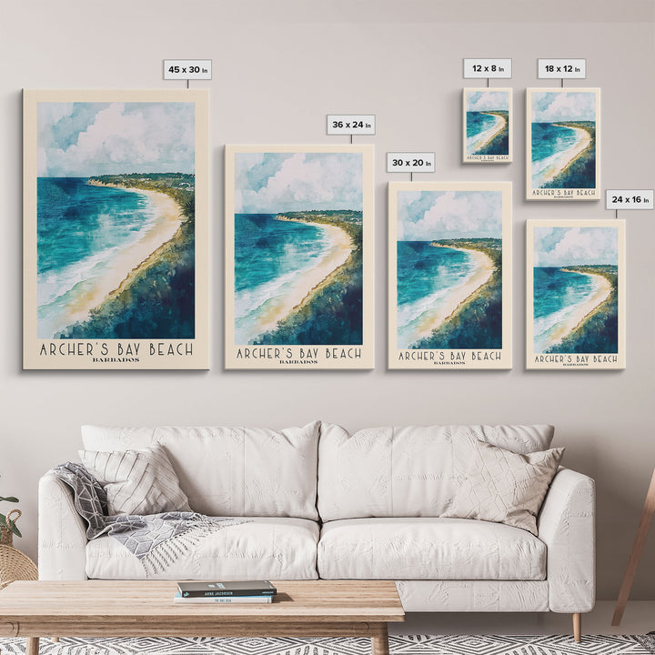 Archer’s Bay Beach, Barbados Watercolor Print, Vacation Gift, Barbados Wall Art, Vacation Wall Art, Vacatation Memories, Beach Decor, Beach Or Lakehouse Art