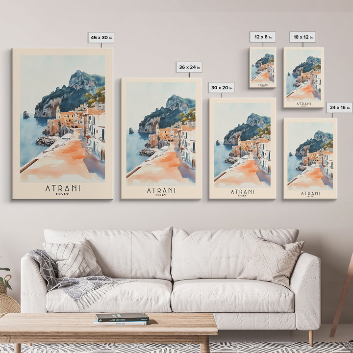 Atrani, Italy Watercolor Beach Print, Vacation Gift, Italy Wall Art, Beach Painting, Beach Decor, Beach Painting