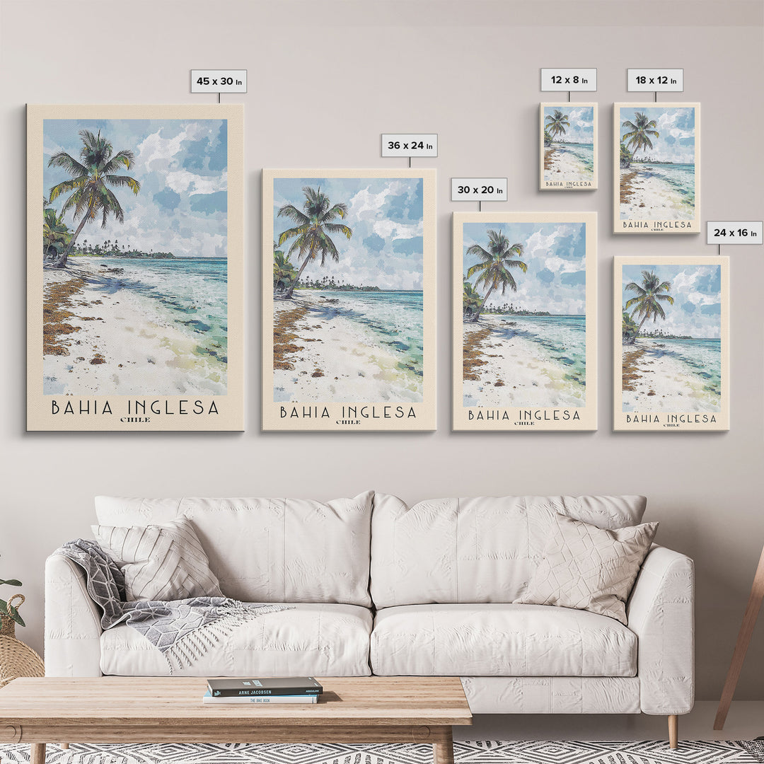 Bahia Inglesa, Chile Watercolor Print, Vacation Gift, Chile Wall Art, Vacation Wall Art, Vacatation Memories, Beach Decor, Beach Or Lakehouse Art