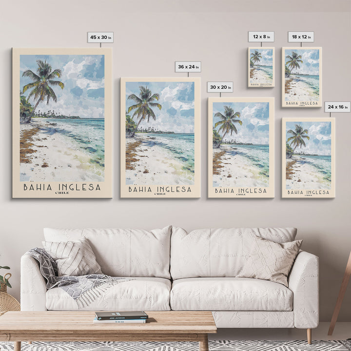 Bahia Inglesa, Chile Watercolor Print, Vacation Gift, Chile Wall Art, Vacation Wall Art, Vacatation Memories, Beach Decor, Beach Or Lakehouse Art