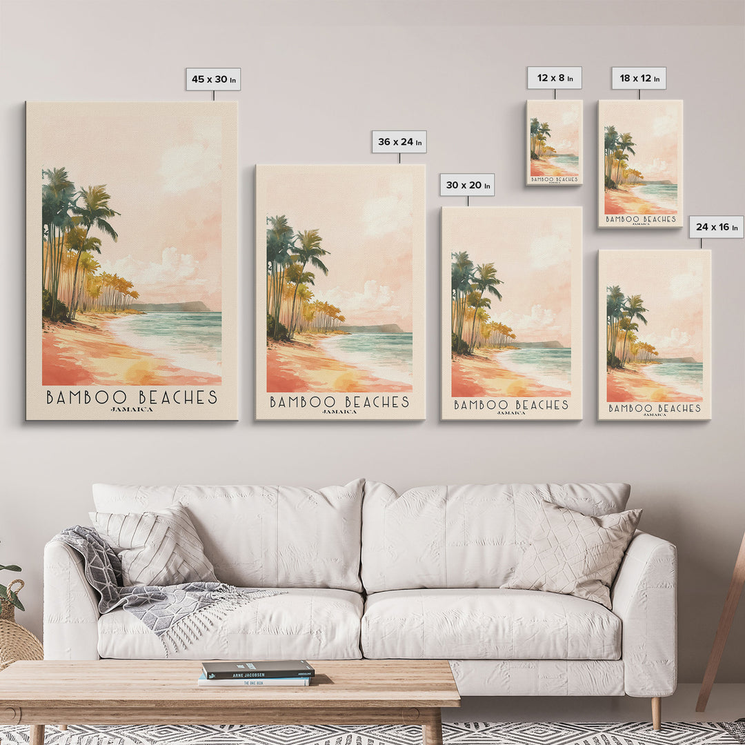 Bamboo Beaches, Jamaica Watercolor Print, Vacation Gift, Jamaica Wall Art, Vacation Wall Art, Vacatation Memories, Beach Decor, Beach Or Lakehouse Art