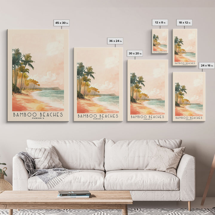 Bamboo Beaches, Jamaica Watercolor Print, Vacation Gift, Jamaica Wall Art, Vacation Wall Art, Vacatation Memories, Beach Decor, Beach Or Lakehouse Art
