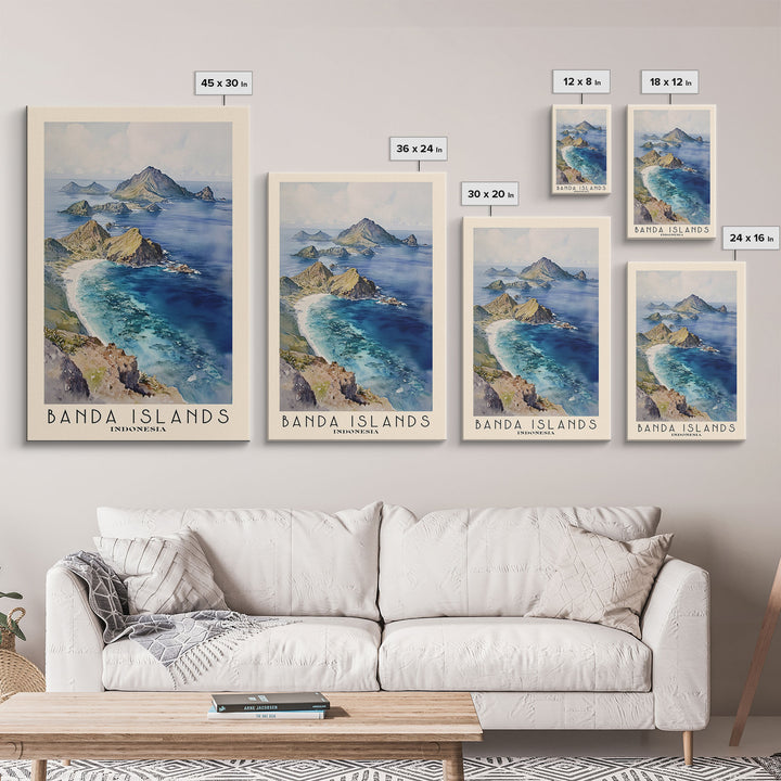 Banda Islands, Indonesia Watercolor Print, Vacation Gift, Indonesia Wall Art, Beach Painting, Beach Decor, Beach Or Lakehouse Art