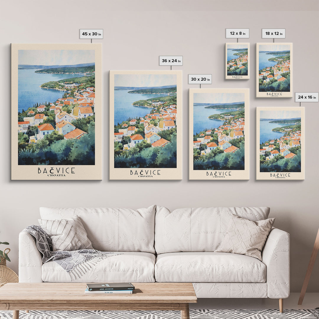 Bačvice, Croatia Watercolor Beach Print, Vacation Gift, Croatia Wall Art, Beach Painting, Beach Decor, Beach Painting