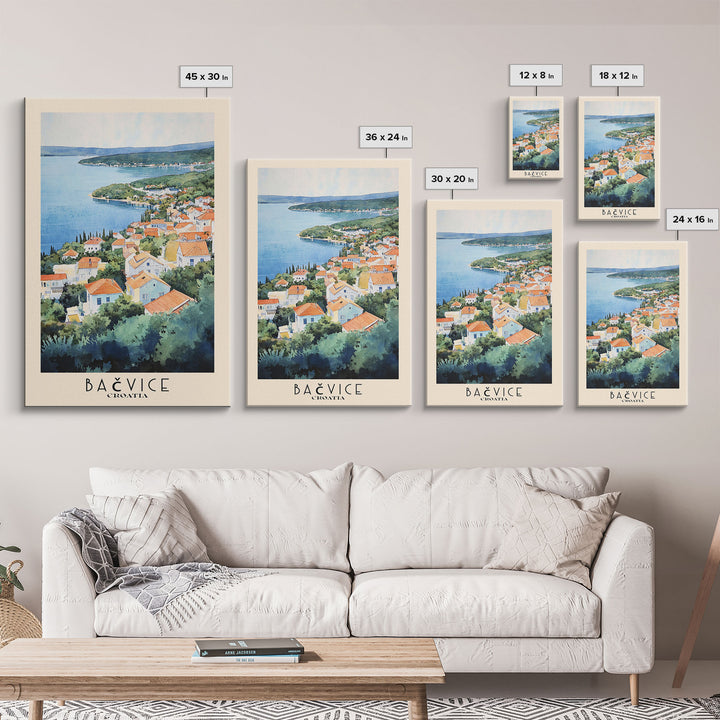 Bačvice, Croatia Watercolor Beach Print, Vacation Gift, Croatia Wall Art, Beach Painting, Beach Decor, Beach Painting