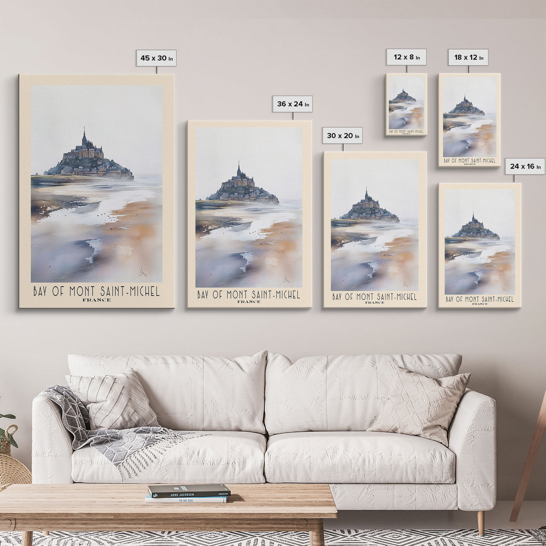 Bay of Mont Saint-Michel, France Watercolor Print, Vacation Gift, France Wall Art, Beach Painting, Beach Decor, Beach Or Lakehouse Art