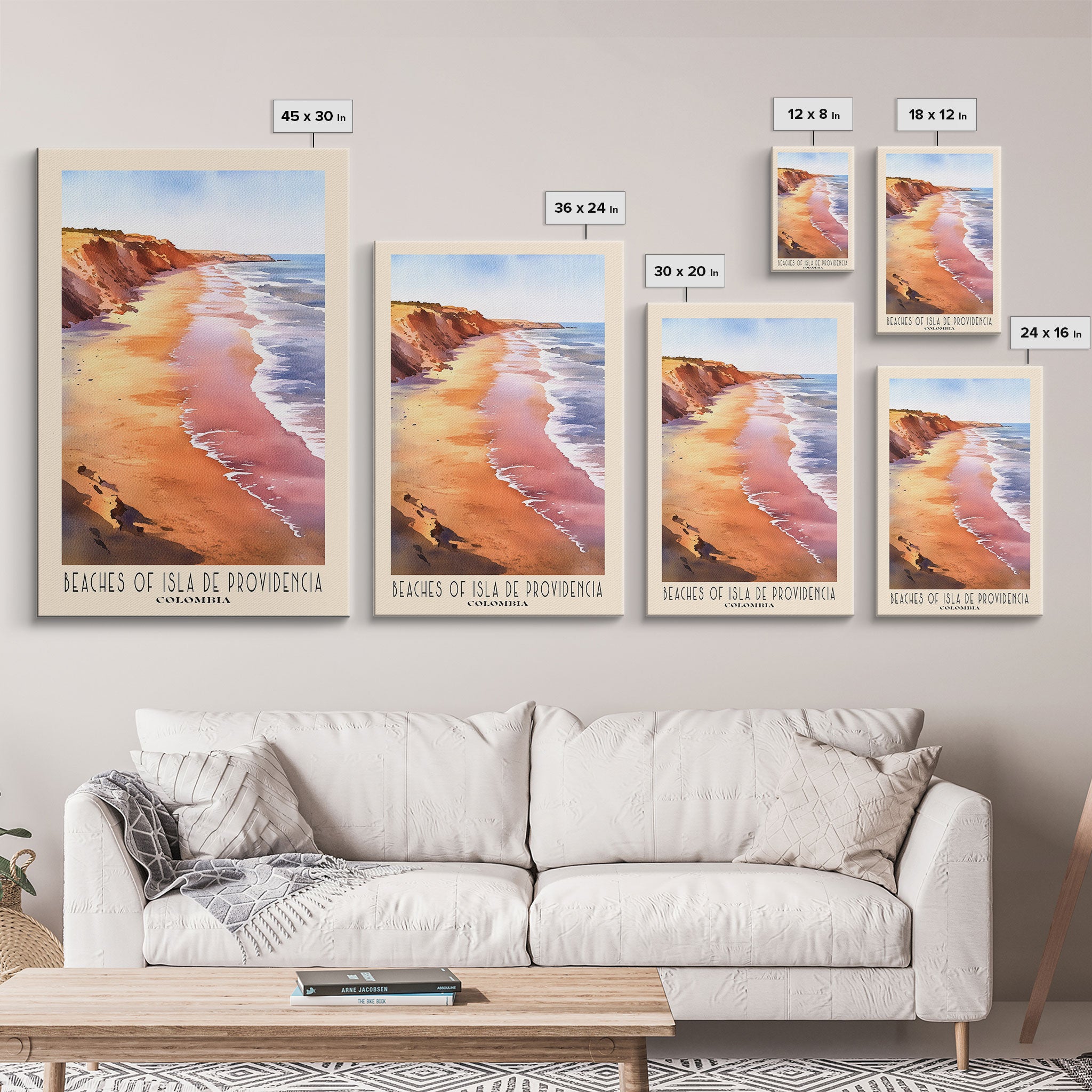 Beaches of Isla de Providencia, Colombia Watercolor Print, Vacation Gift, Colombia Wall Art, Vacation Wall Art, Vacatation Memories, Beach Decor, Beach Or Lakehouse Art