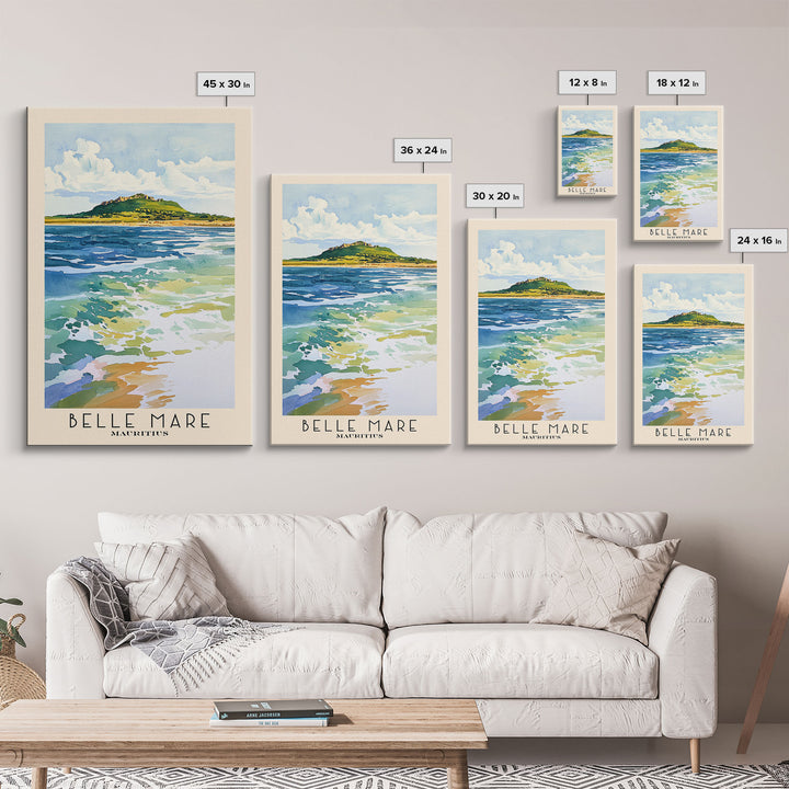 Belle Mare, Mauritius Watercolor Print, Vacation Gift, Mauritius Wall Art, Vacation Wall Art, Vacatation Memories, Beach Decor, Beach Or Lakehouse Art