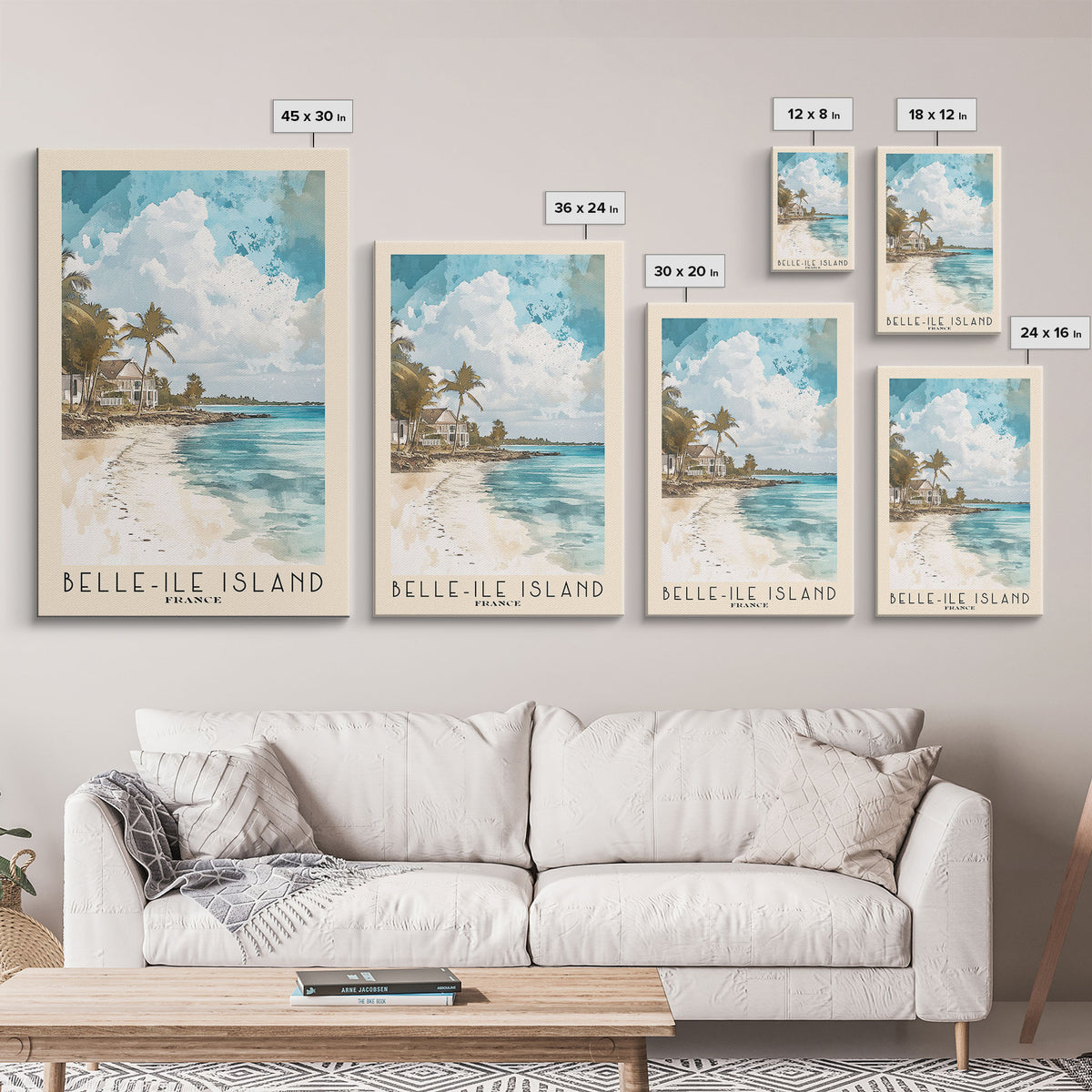 Belle-Ile Island, France Watercolor Beach Print, Vacation Gift, France Wall Art, Beach Painting, Beach Decor, Beach Painting