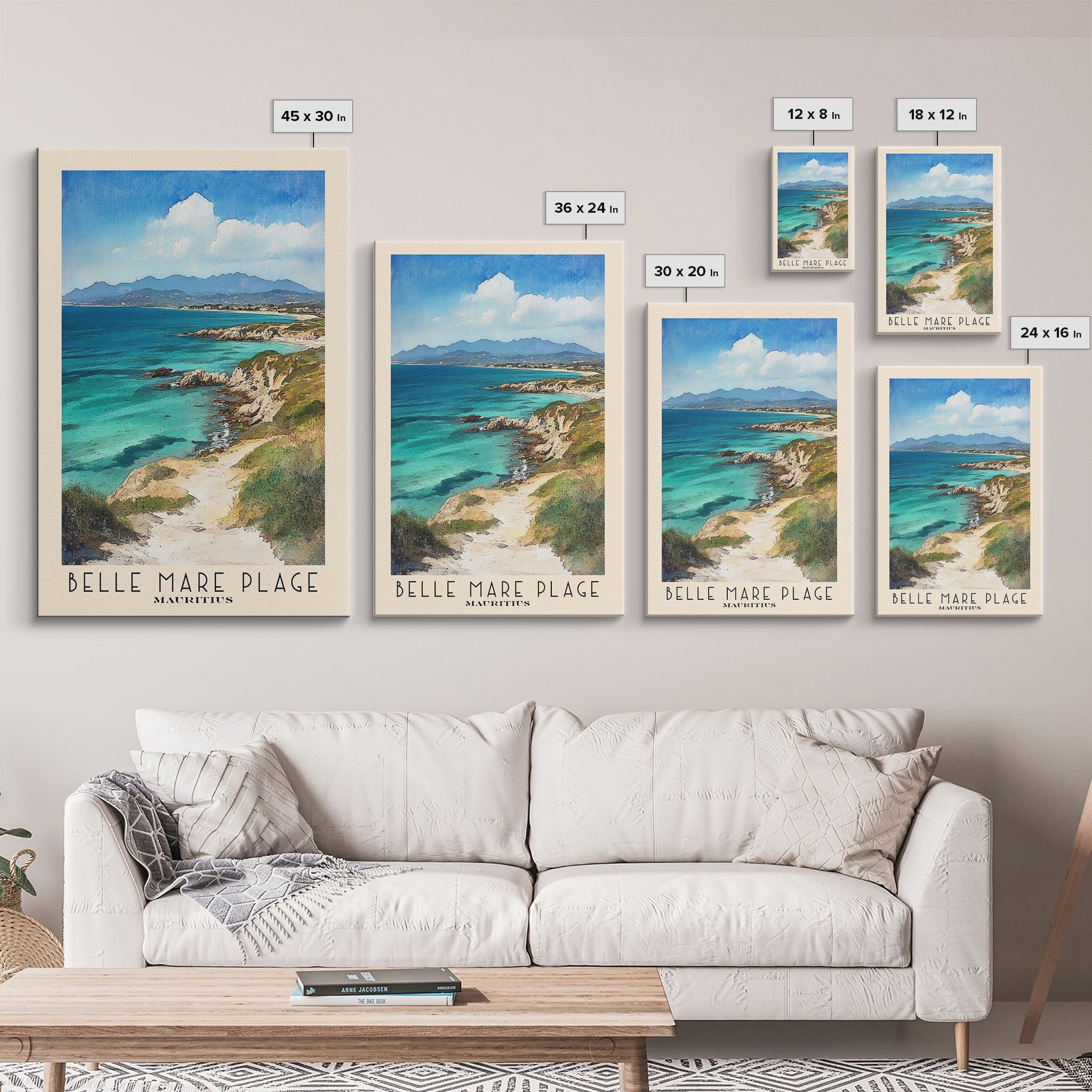 Belle Mare Plage, Mauritius Watercolor Print, Vacation Gift, Mauritius Wall Art, Beach Painting, Beach Decor, Beach Or Lakehouse Art