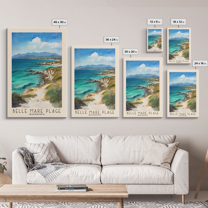 Belle Mare Plage, Mauritius Watercolor Print, Vacation Gift, Mauritius Wall Art, Beach Painting, Beach Decor, Beach Or Lakehouse Art