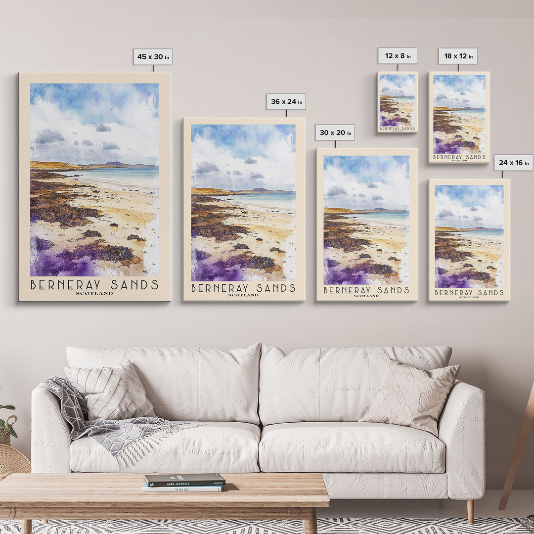 Berneray Sands, Scotland Watercolor Print, Vacation Gift, Scotland Wall Art, Vacation Wall Art, Vacatation Memories, Beach Decor, Beach Or Lakehouse Art