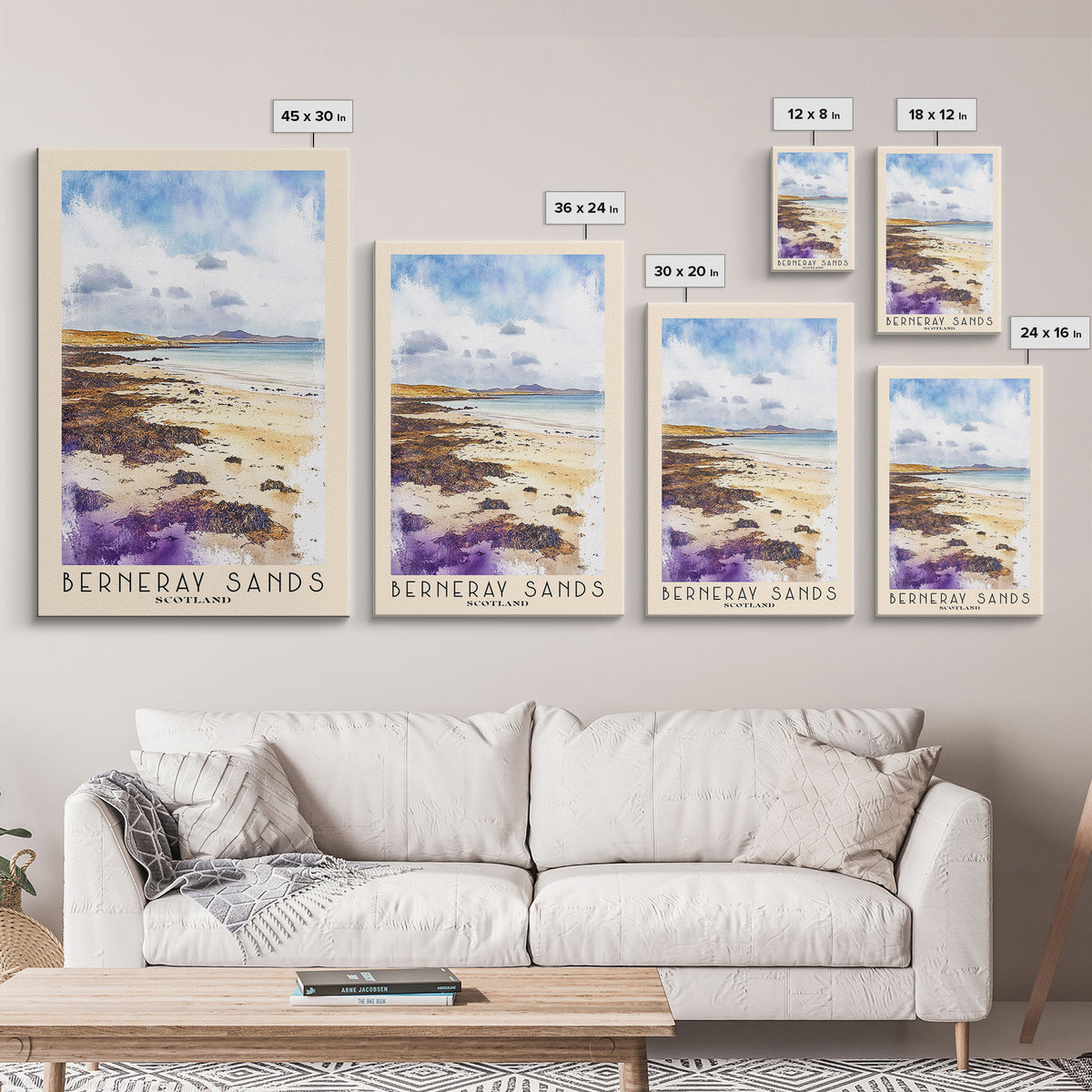 Berneray Sands, Scotland Watercolor Print, Vacation Gift, Scotland Wall Art, Vacation Wall Art, Vacatation Memories, Beach Decor, Beach Or Lakehouse Art