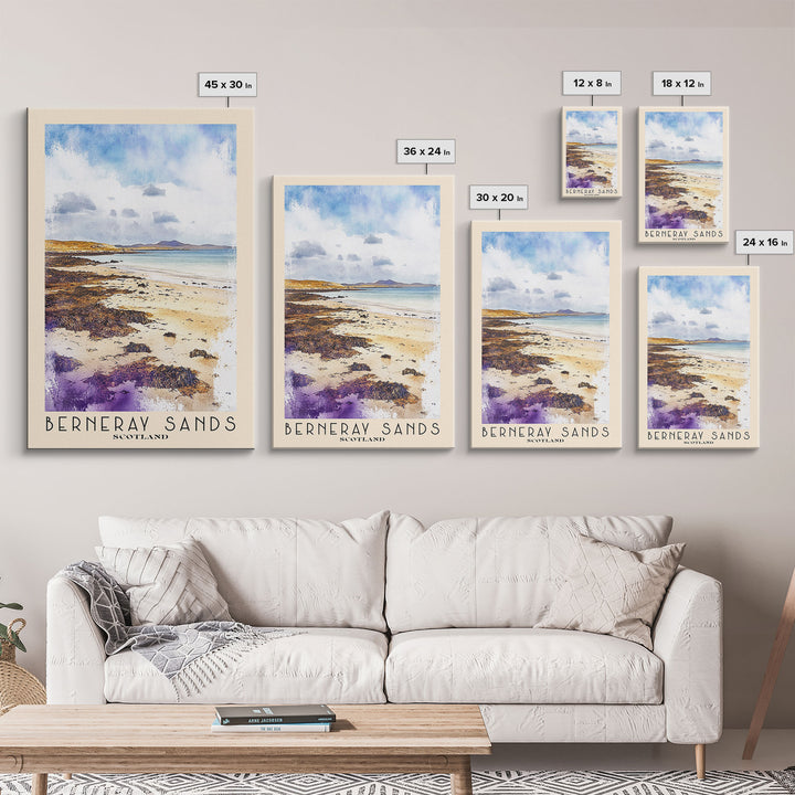 Berneray Sands, Scotland Watercolor Print, Vacation Gift, Scotland Wall Art, Vacation Wall Art, Vacatation Memories, Beach Decor, Beach Or Lakehouse Art