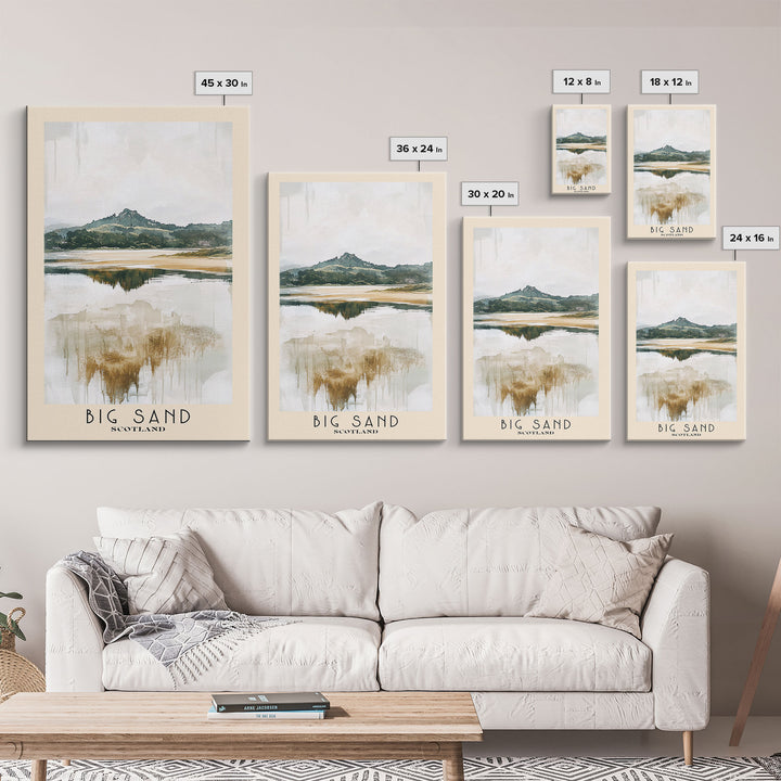 Big Sand, Scotland Watercolor Beach Print, Vacation Gift, Scotland Wall Art, Beach Painting, Beach Decor, Beach Painting