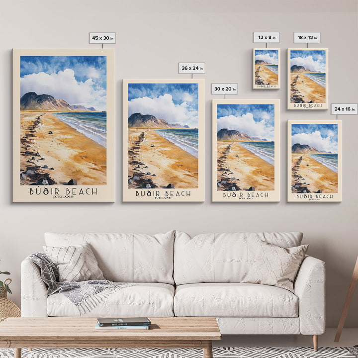 Búðir Beach, Iceland Watercolor Beach Print, Vacation Gift, Iceland Wall Art, Beach Painting, Beach Decor, Beach Painting