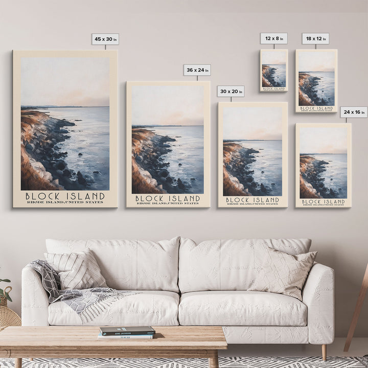 Block Island, Rhode Island,United States Watercolor Print, Vacation Gift, Rhode Island,United States Wall Art, Beach Painting, Beach Decor, Large Wall Art, Wood Frame Art