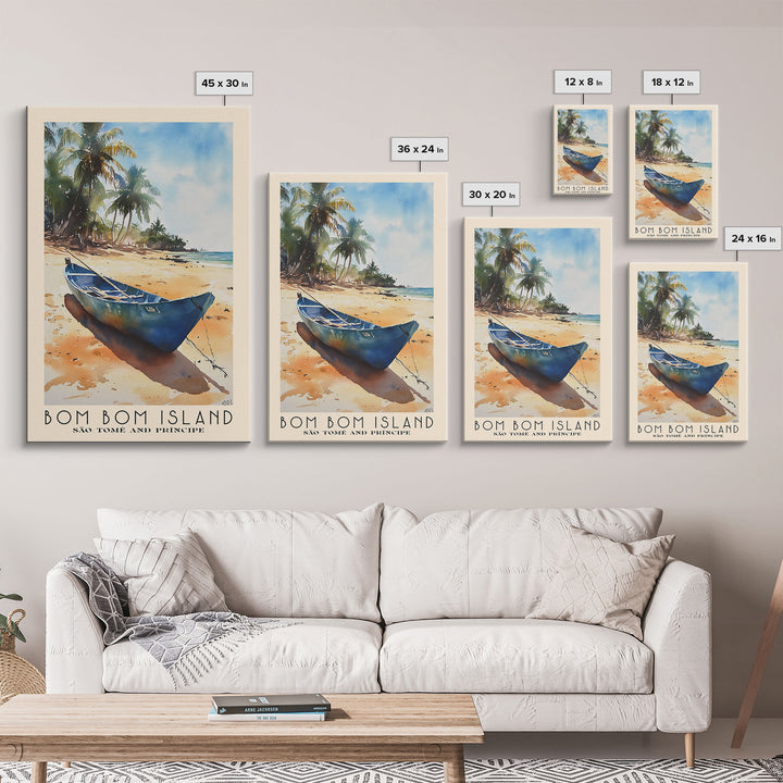 Bom Bom Island, São Tomé and Príncipe Watercolor Print, Vacation Gift, São Tomé and Príncipe Wall Art, Vacation Wall Art, Vacatation Memories, Beach Decor, Beach Or Lakehouse Art