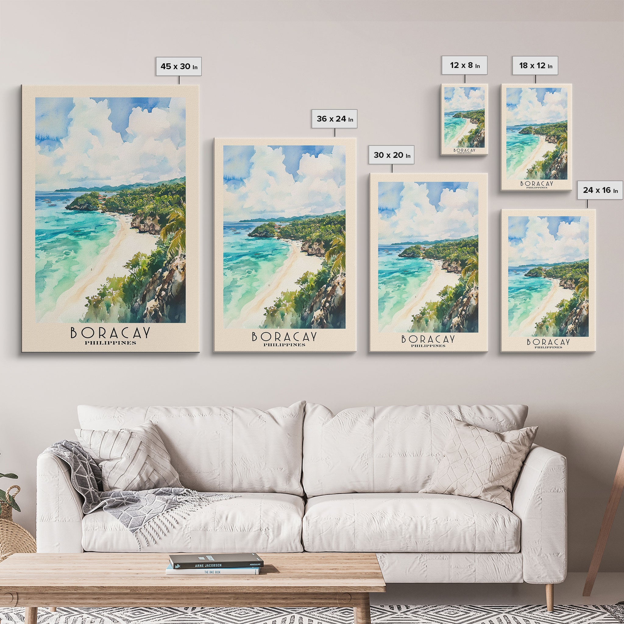 Boracay, Philippines Watercolor Print, Vacation Gift, Philippines Wall Art, Vacation Wall Art, Vacatation Memories, Beach Decor, Beach Or Lakehouse Art