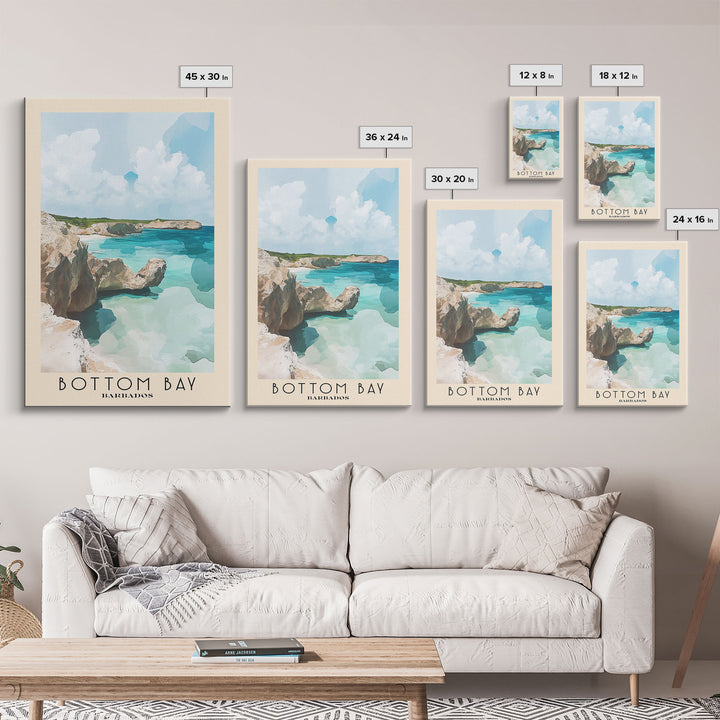Bottom Bay, Barbados Watercolor Print, Vacation Gift, Barbados Wall Art, Vacation Wall Art, Vacatation Memories, Beach Decor, Beach Or Lakehouse Art