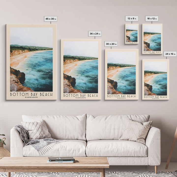 Bottom Bay Beach, Barbados Watercolor Print, Vacation Gift, Barbados Wall Art, Beach Painting, Beach Decor, Beach Or Lakehouse Art
