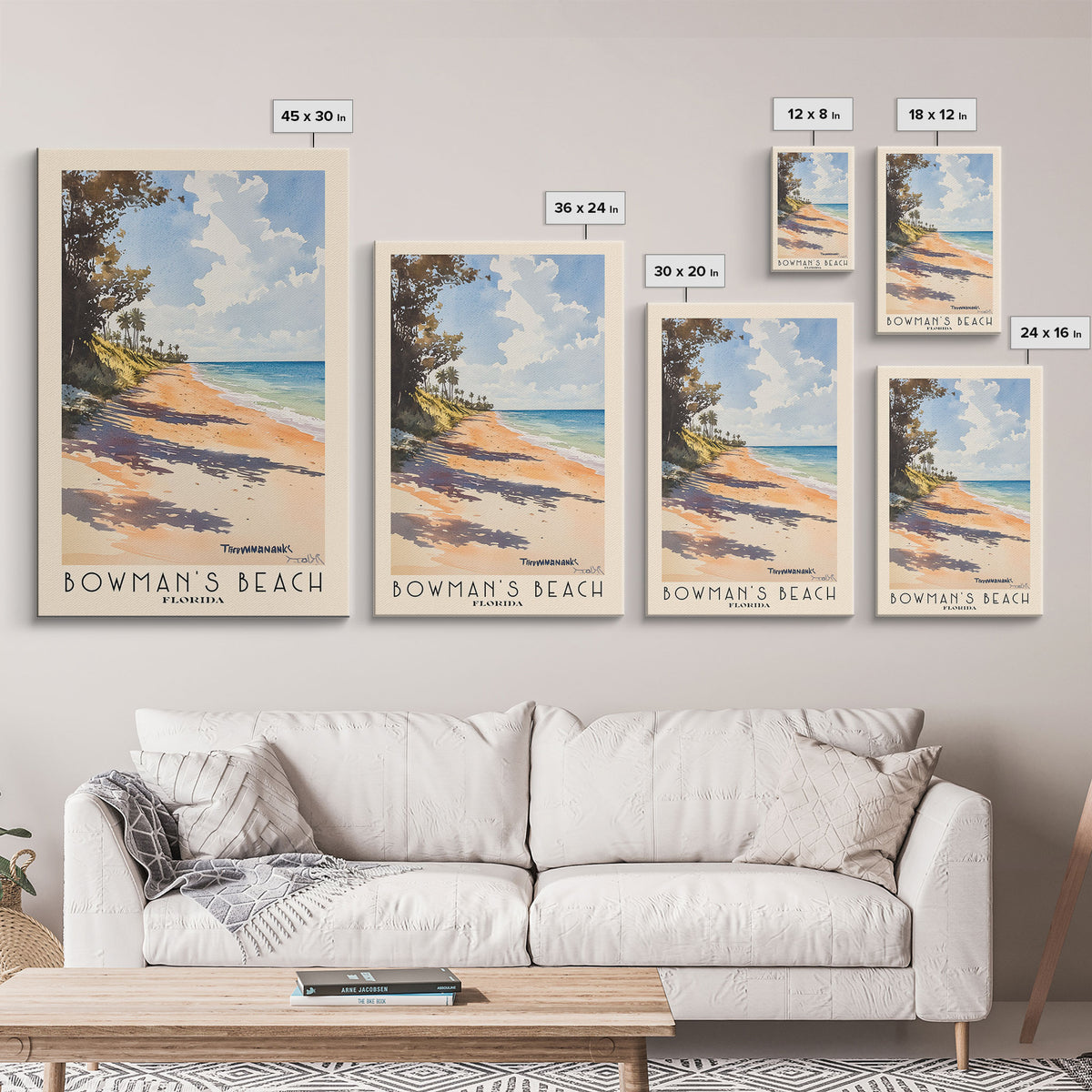 Bowman’s Beach, Florida Watercolor Print, Vacation Gift, Florida Wall Art, Vacation Wall Art, Vacatation Memories, Beach Decor, Beach Or Lakehouse Art
