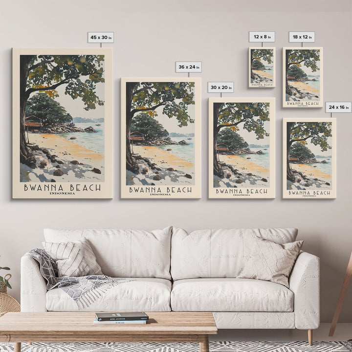 Bwanna Beach, Indonesia Watercolor Print, Vacation Gift, Indonesia Wall Art, Beach Painting, Beach Decor, Beach Or Lakehouse Art
