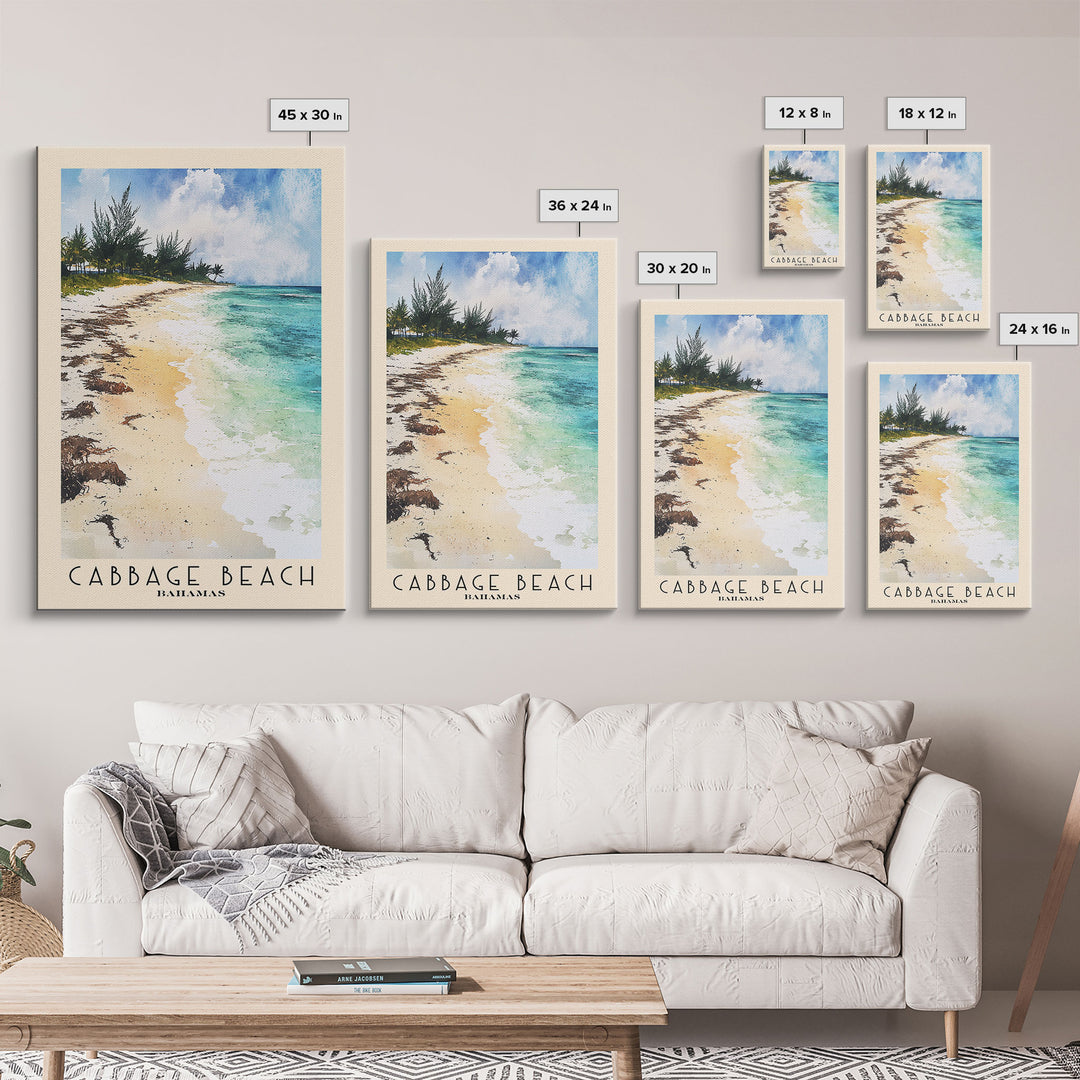 Cabbage Beach, Bahamas Watercolor Print, Vacation Gift, Bahamas Wall Art, Vacation Wall Art, Vacatation Memories, Beach Decor, Beach Or Lakehouse Art
