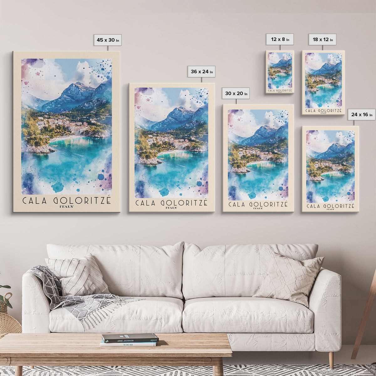 Cala Goloritzé, Italy Watercolor Beach Print, Vacation Gift, Italy Wall Art, Beach Painting, Beach Decor, Beach Painting