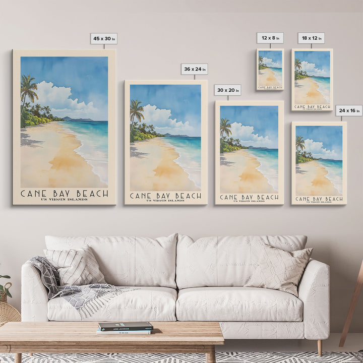 Cane Bay Beach, US Virgin islands Watercolor Beach Print, Vacation Gift, US Virgin islands Wall Art, Beach Painting, Beach Decor, Beach Painting