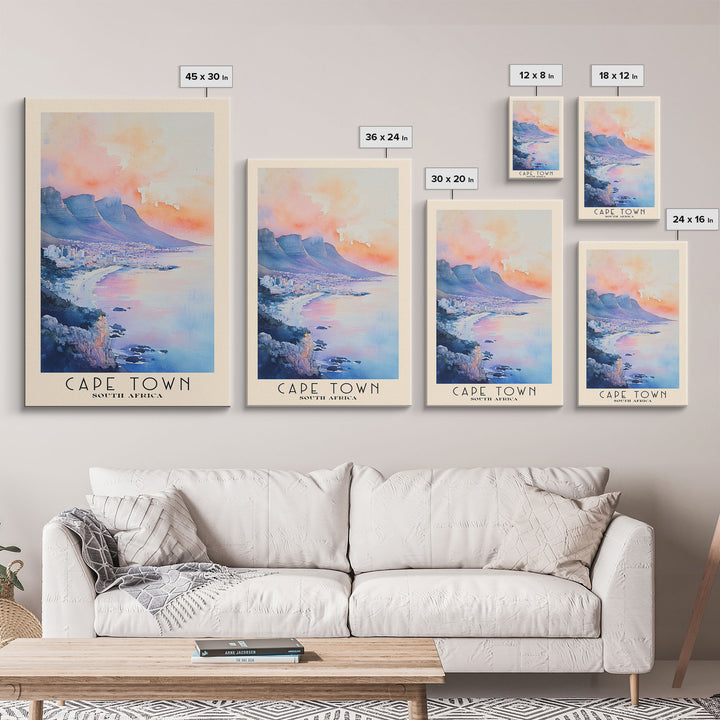 Cape Town, South Africa Watercolor Print, Vacation Gift, South Africa Wall Art, Vacation Wall Art, Vacatation Memories, Beach Decor, Beach Or Lakehouse Art