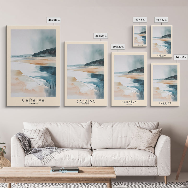 Caraíva, Brazil Watercolor Print, Vacation Gift, Brazil Wall Art, Vacation Wall Art, Vacatation Memories, Beach Decor, Beach Or Lakehouse Art