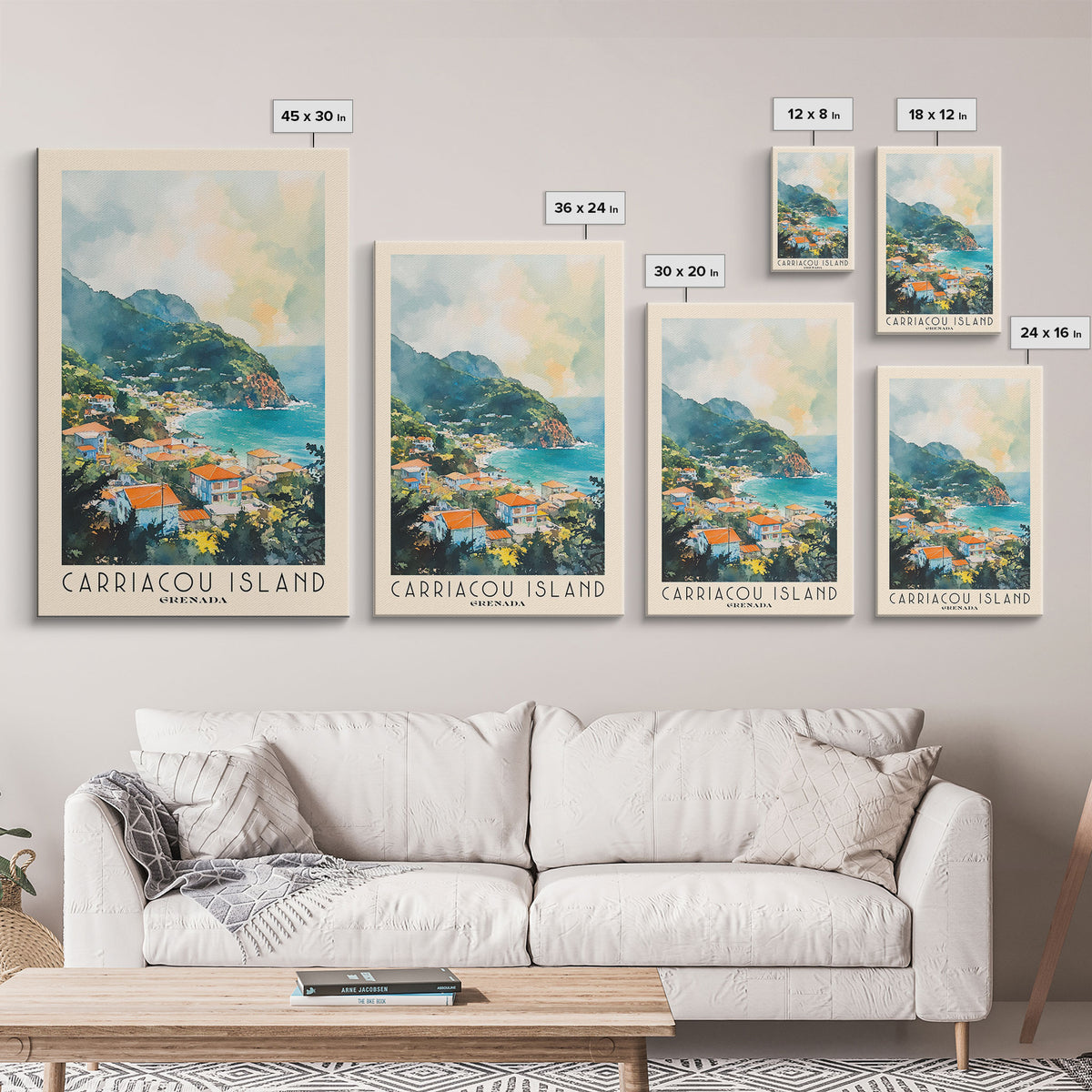 Carriacou Island, Grenada Watercolor Beach Print, Vacation Gift, Grenada Wall Art, Beach Painting, Beach Decor, Beach Painting