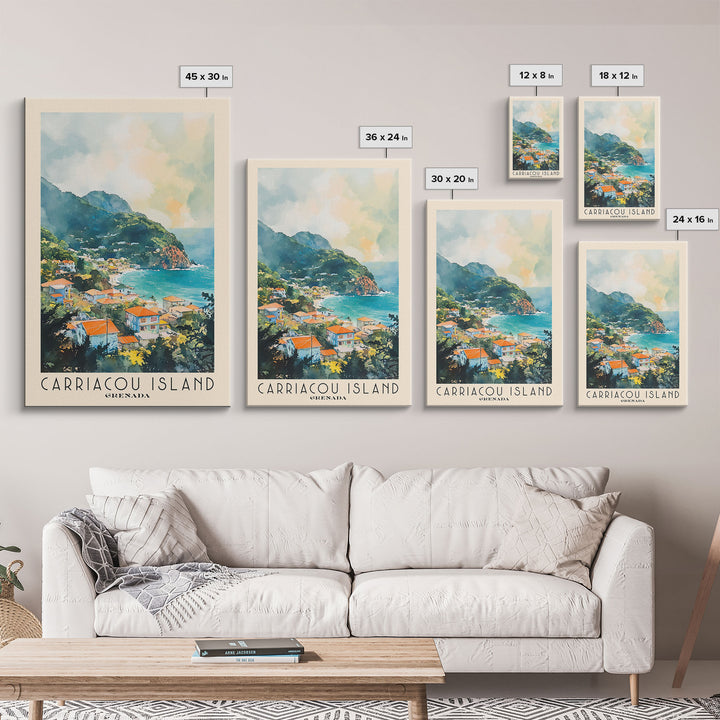 Carriacou Island, Grenada Watercolor Beach Print, Vacation Gift, Grenada Wall Art, Beach Painting, Beach Decor, Beach Painting