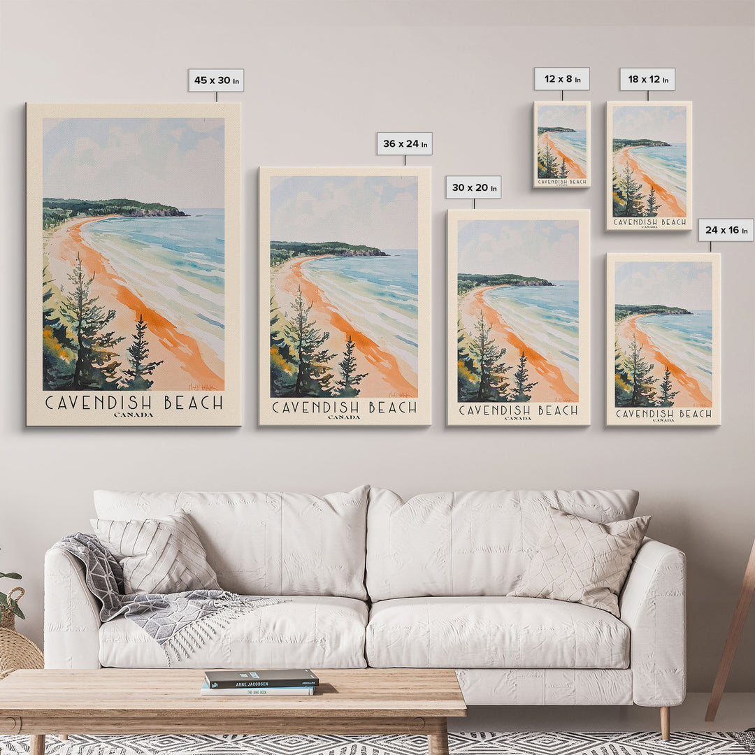 Cavendish Beach, Canada Watercolor Print, Vacation Gift, Canada Wall Art, Beach Painting, Beach Decor, Beach Or Lakehouse Art