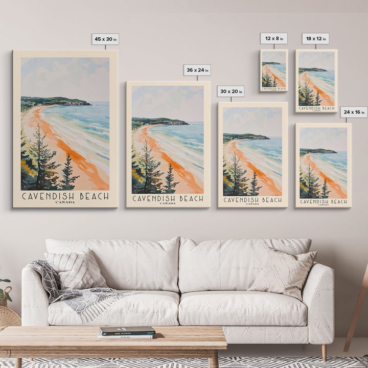 Cavendish Beach, Canada Watercolor Print, Vacation Gift, Canada Wall Art, Beach Painting, Beach Decor, Beach Or Lakehouse Art