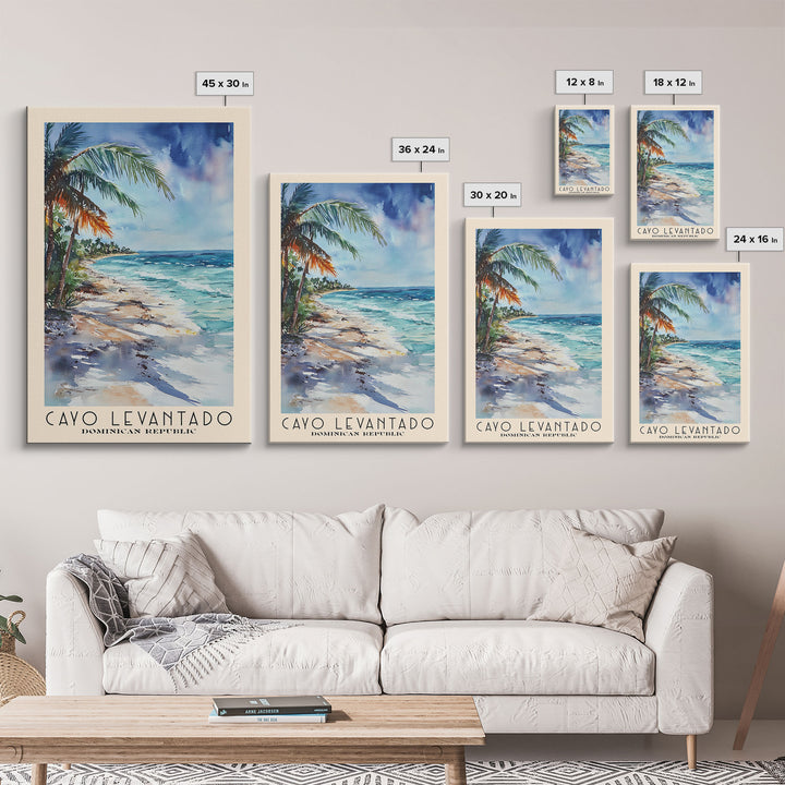 Cayo Levantado, Dominican Republic Watercolor Print, Vacation Gift, Dominican Republic Wall Art, Beach Painting, Beach Decor, Large Wall Art, Wood Frame Art