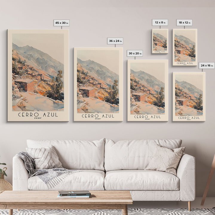 Cerro Azul, Peru Watercolor Print, Vacation Gift, Peru Wall Art, Vacation Wall Art, Vacatation Memories, Beach Decor, Beach Or Lakehouse Art