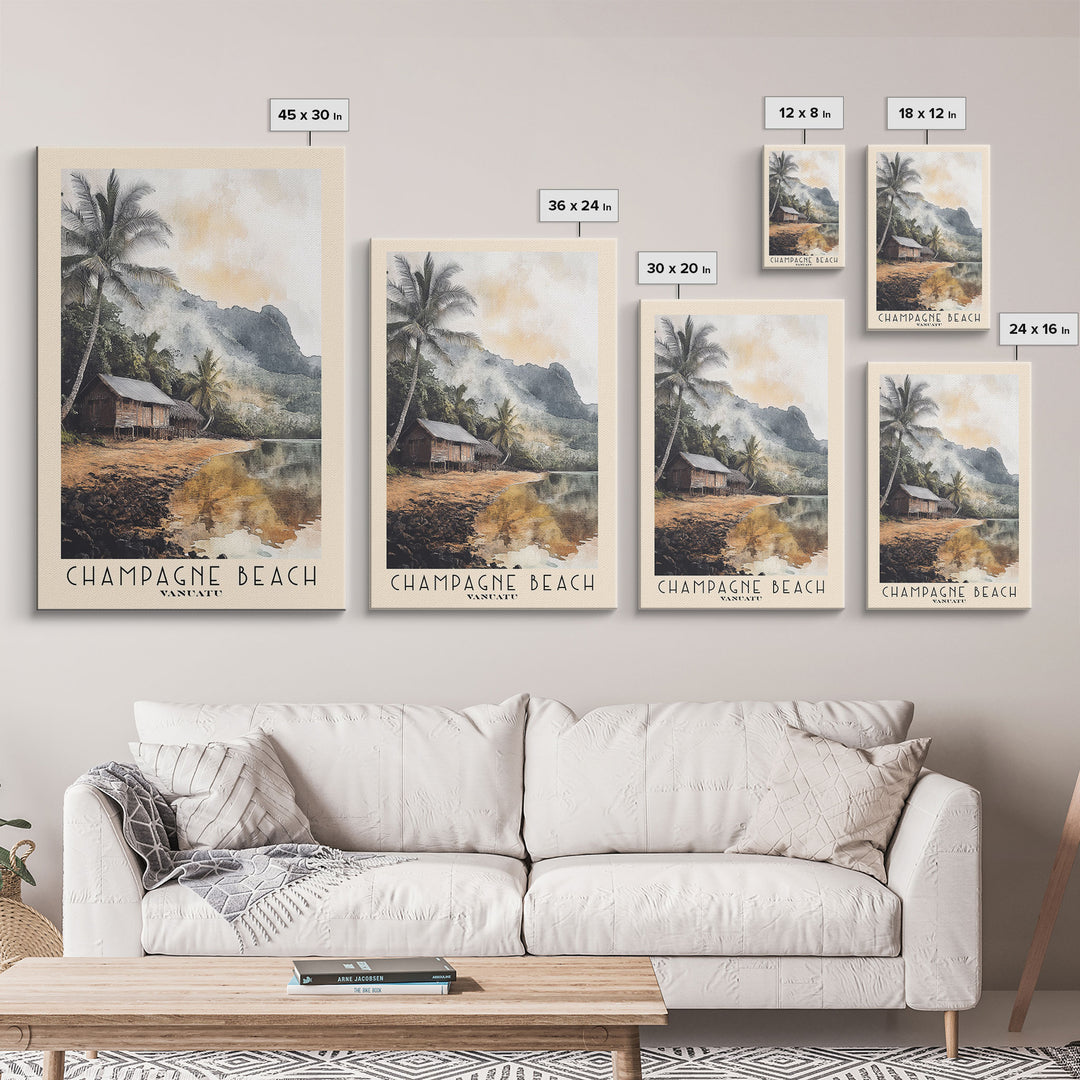 Champagne Beach, Vanuatu Watercolor Print, Vacation Gift, Vanuatu Wall Art, Beach Painting, Beach Decor, Beach Or Lakehouse Art