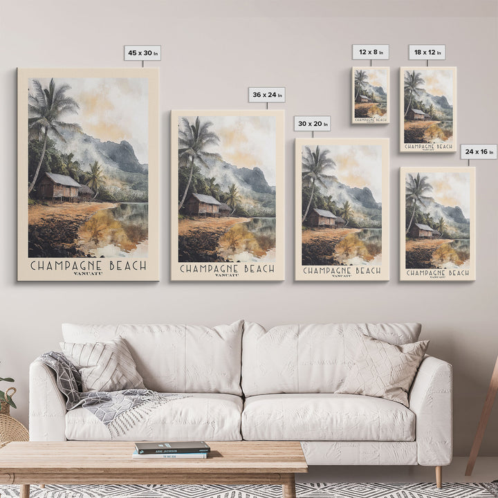 Champagne Beach, Vanuatu Watercolor Print, Vacation Gift, Vanuatu Wall Art, Beach Painting, Beach Decor, Beach Or Lakehouse Art